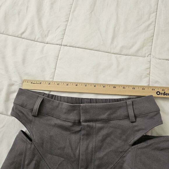 Alo High Waist Risk Taker Trouser Pants Womens Medium Fog Wide Leg Flare Cut-out - Picture 8 of 10